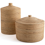 Плетеная корзина с крышкой Kheri Wicker Basket варинант исполнения - 2 | Loft Concept в Казани