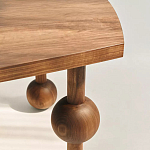 Обеденный стол деревянный с круглыми декоративными элементами на ножках Koko варинант исполнения - 2 | Loft Concept в Казани