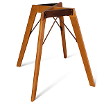 Стол обеденный с коричневой прямоугольной столешницей из керамики на четырех деревянных ножках Brown Ceramics варинант исполнения - 3 | Loft Concept в Казани