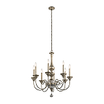 Люстра серебряного цвета с состаренным эффектом и декоративным подвесным шаром Kichler варинант исполнения - 2 | Loft Concept в Казани