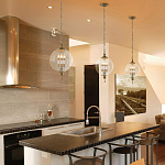 Подвесной светильник с прозрачным шарообразным стеклянным плафоном Feiss варинант исполнения - 6 | Loft Concept в Казани