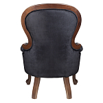 Кресло с мягкой обивкой из черного велюра на 4-х деревянных ножках Evelyn Classical Armchair варинант исполнения - 3 | Loft Concept в Казани