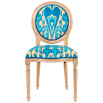 Стул из натурального бука с бирюзово-желтым узором Ikat Pattern бирюзовый варинант исполнения - 1 | Loft Concept в Казани