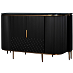 Комод черный округлой формы с рельефным фасадом Black Cut варинант исполнения - 1 | Loft Concept в Казани