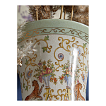 Ваза высокая из фарфора на бронзовом основании Turquoise Blooming Garden варинант исполнения - 8 | Loft Concept в Казани