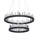 Люстра с двумя кольцами черного цвета с хрустальными элементами QUARTZ CRYSTAL варинант исполнения - 1 | Loft Concept в Казани