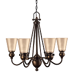 Люстра бронзового цвета с конусными плафонами из бежевого стекла Hinkley варинант исполнения - 1 | Loft Concept в Казани