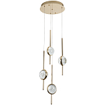 Люстра с 4-мя плафонами из хрустального шара Crystal Bubbles Gold Hanging Lamp варинант исполнения - 1 | Loft Concept в Казани