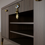 Комод-буфет Elsa Dreams Walnut с открытыми полками   варинант исполнения - 4 | Loft Concept в Казани