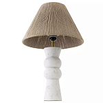 Настольная лампа с плетеным абажуром и белым мраморным основанием Simplicity and Nobility варинант исполнения - 2 | Loft Concept в Казани