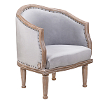 Кресло низкое с мягкой обивкой из велюра на 4-х деревянных ножках Emile Armchair grey варинант исполнения - 1 | Loft Concept в Казани