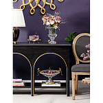 Ваза из прозрачного стекла на бронзовой подставке с ободком и ручками в виде стрекоз Eden Garden варинант исполнения - 7 | Loft Concept в Казани