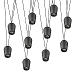 Подвесной светильник черными плафонами на длинных пересекающихся тросах Construction варинант исполнения - 9 | Loft Concept в Казани