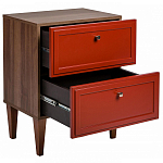 Тумба прикроватная красная из массива бука с 2-мя ящиками Wenge Light варинант исполнения - 3 | Loft Concept в Казани