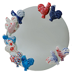 Зеркало круглое с декором в виде петушков Cockerel варинант исполнения - 1 | Loft Concept в Казани