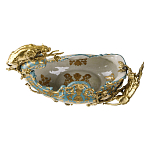 Чаша голубого цвета с оранментом и и бронзовыми фигурами леопардов Eden Garden варинант исполнения - 4 | Loft Concept в Казани