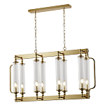 Люстра прямоугольная с 8-ю стеклянными плафонами цилиндрической формы Jeanette варинант исполнения - 2 | Loft Concept в Казани