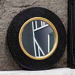 Зеркало в черной фактурной раме с золотым кантом Summon the Light варинант исполнения - 6 | Loft Concept в Казани