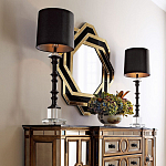 Зеркало восьмиугольное в черно-золотистой раме Pairing варинант исполнения - 3 | Loft Concept в Казани