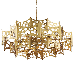 Люстра фигурная золотого цвета Corrugated Panels варинант исполнения - 1 | Loft Concept в Казани