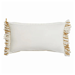 Чехол на подушку горчичного цвета с бахромой и объемным узором Ethnic mix варинант исполнения - 4 | Loft Concept в Казани