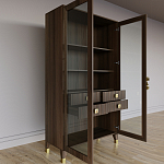 Дизайнерский шкаф витрина Elsa Dreams Walnut с 4-мя ящиками варинант исполнения - 7 | Loft Concept в Казани