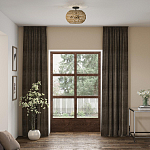 Потолочный светильник с плафоном из плетеного джута и черным каркасом Quoizel варинант исполнения - 7 | Loft Concept в Казани