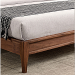 Кровать двуспальная с каркасом из дерева и мягким изголовьем Moon Walnut Bed варинант исполнения - 7 | Loft Concept в Казани