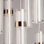 Люстра каскадная с прозрачными цилиндрическими плафонами Jenae Glass Tube Lighting варинант исполнения - 4 | Loft Concept в Казани