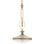 Подвесной светильник с плоским прозрачным плафоном и декоративной вставкой из текстурного камня Tectona  варинант исполнения - 1 | Loft Concept в Казани