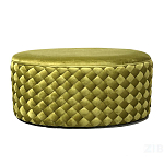 Пуф овальный плетеный оливкового цвета Pool Woven Velour варинант исполнения - 1 | Loft Concept в Казани