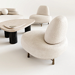 Кресло Vinsen обивка букле молочного цвета варинант исполнения - 1 | Loft Concept в Казани