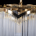 Люстра прямоугольная на цепях с прозрачными трубками и волнистым краем Nembus варинант исполнения - 11 | Loft Concept в Казани