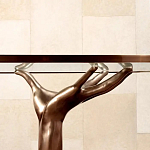 Обеденный стол с фигурным декором бронзового цвета Dichotomy racetrack варинант исполнения - 3 | Loft Concept в Казани