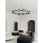 Люстра подвесная светодиодная в форме кольца Gray Ring Chandelier варинант исполнения - 2 | Loft Concept в Казани