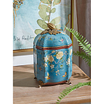 Ваза голубая с крышкой и цветочным узором Genuine Chinese Classics варинант исполнения - 2 | Loft Concept в Казани