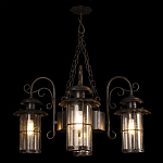Уличная подвесная люстра с 4-мя цилиндрическими плафонами на цепях Elysian Lanterns варинант исполнения - 2 | Loft Concept в Казани