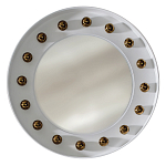 Зеркало белое с круглыми золотыми декоративными элементами Prince of the Church варинант исполнения - 1 | Loft Concept в Казани