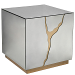 Столик журнальный зеркальный с золотым декором Gold Painted Mirror Table варинант исполнения - 1 | Loft Concept в Казани