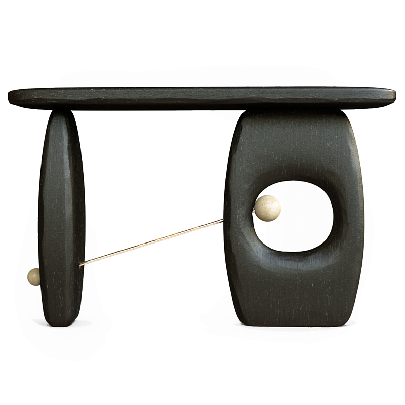 Консоль Lusitania Латунь Черный матовый в Казани | Loft Concept 