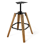 Барный стул со спинкой на 4-х коричневых ножках Черный Велюр Ava Charm варинант исполнения - 4 | Loft Concept в Казани