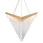 Люстра золотого цвета в форме галочки с каскадом длинных прозрачных трубок Eurofase варинант исполнения - 1 | Loft Concept в Казани