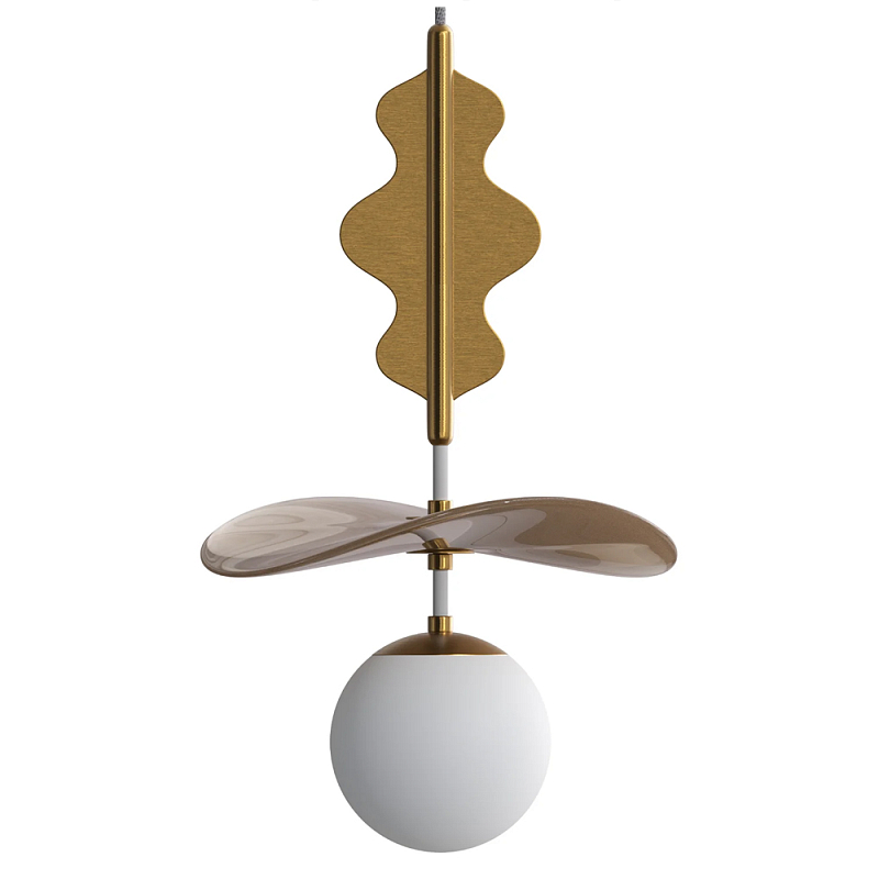 Подвес Bloomy 3 Бежевый Белый Латунь в Казани | Loft Concept 