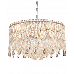 Люстра круглая с хрустальными подвесками на серебряном каркасе Roul Crystal Light варинант исполнения - 4 | Loft Concept в Казани