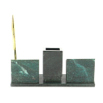 Настольный письменный набор из змеевика с визитницами и ручкой Successful Leader варинант исполнения - 3 | Loft Concept в Казани