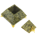 Шкатулка пирамида из натурального камня змеевик Stone Casket варинант исполнения - 2 | Loft Concept в Казани