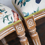 Стул из массива бука бежевый с изображением птиц и цветов Beige Green Chinoiserie Birds Garden Chair варинант исполнения - 4 | Loft Concept в Казани