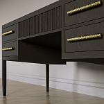 Большой Рабочий стол Primo с 5 выдвижными ящиками Темный орех варинант исполнения - 3 | Loft Concept в Казани