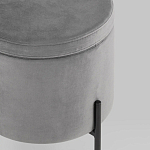 Серый пуф на черных ножках SANJAY варинант исполнения - 4 | Loft Concept в Казани