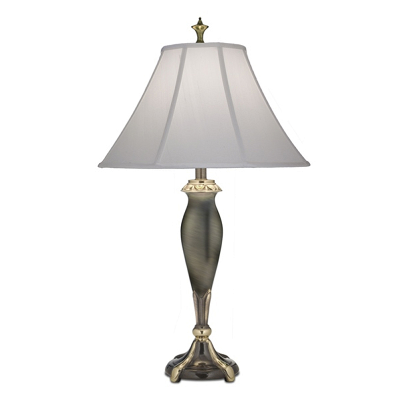 Настольная лампа с белым тканевым абажуром в форме колокола Stiffel Никель Золотой Графит Белый в Казани | Loft Concept 